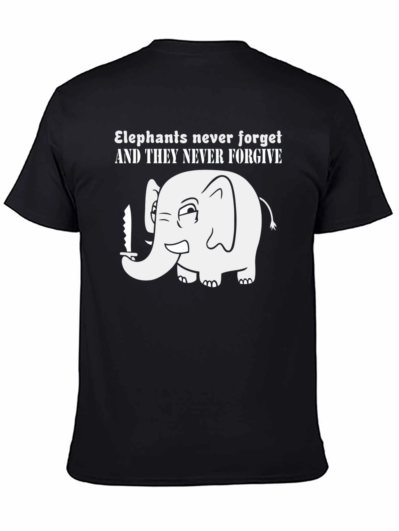 Elephant Never Forgets Funny Graphic Tee