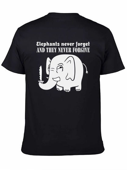 Elephant Never Forgets Funny Graphic Tee
