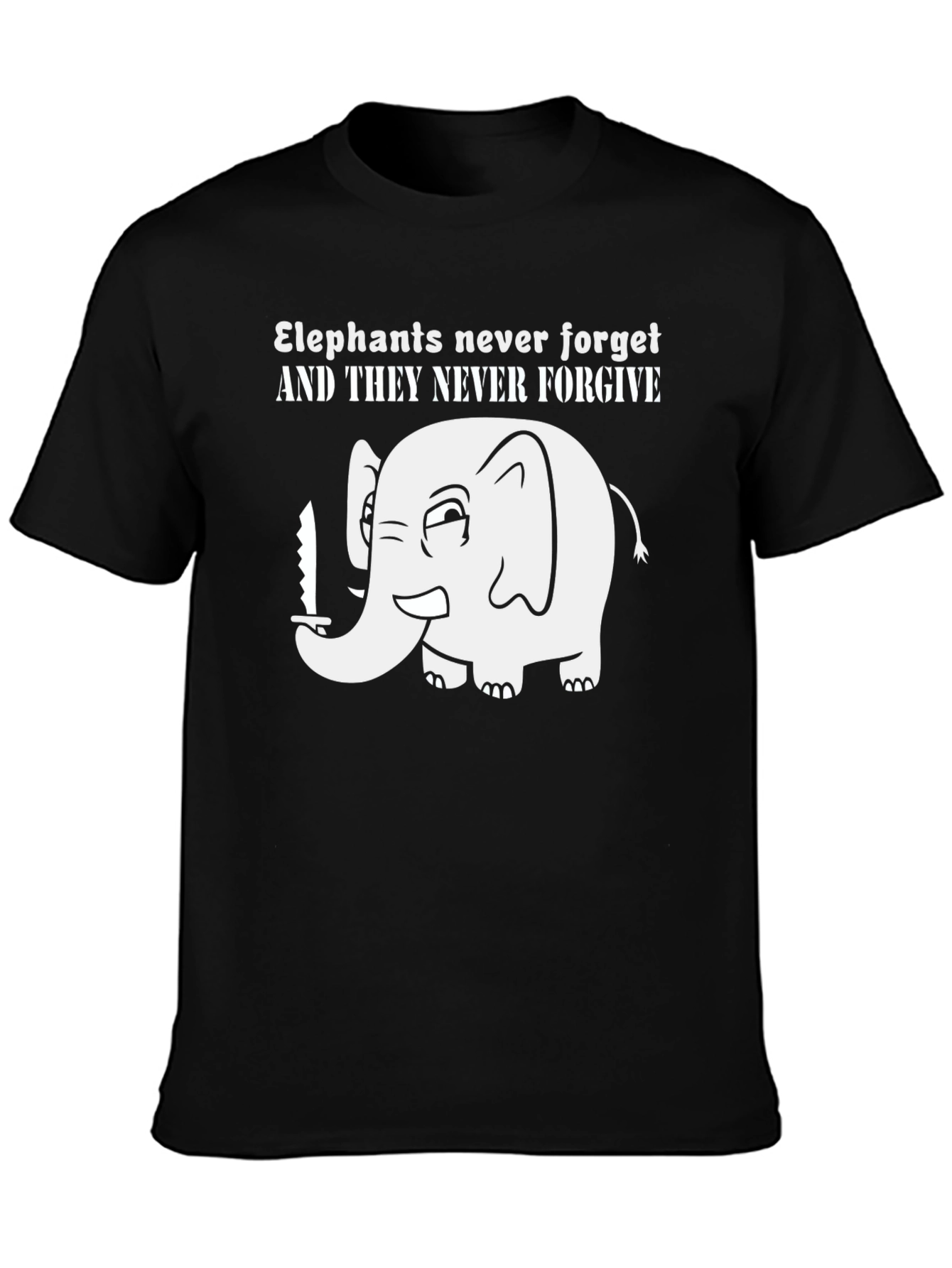 Elephant Never Forgets Funny Graphic Tee