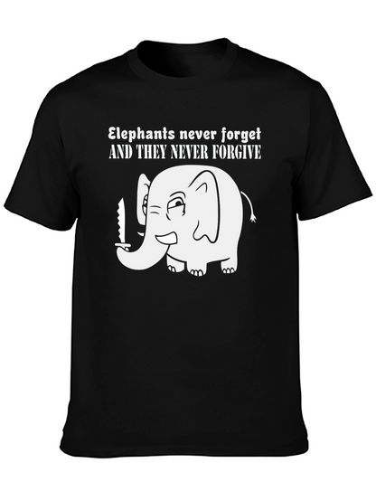Elephant Never Forgets Funny Graphic Tee
