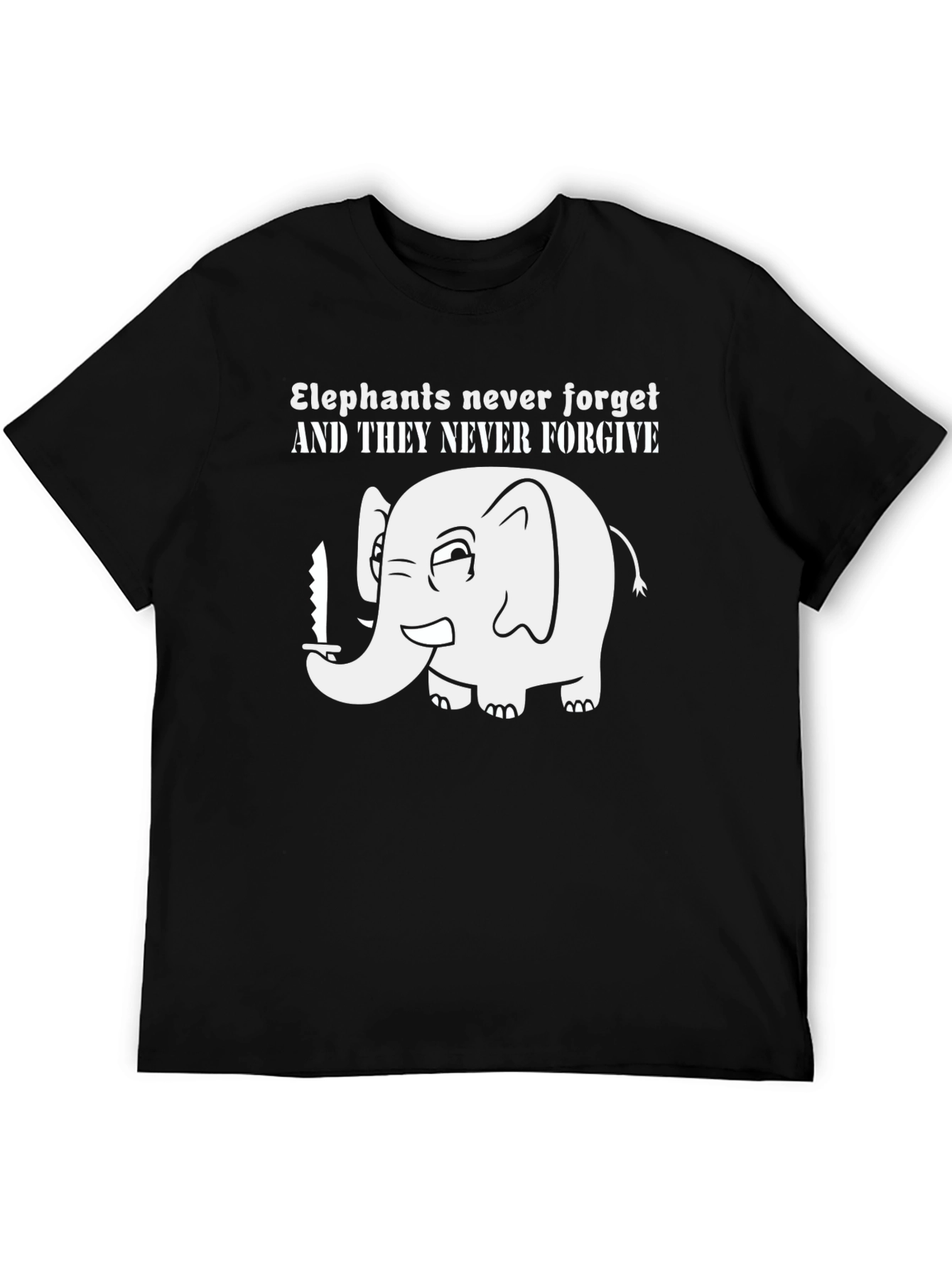 Elephant Never Forgets Funny Graphic Tee