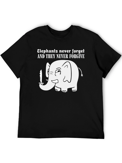 Elephant Never Forgets Funny Graphic Tee