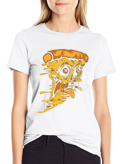 Pizza Graphic Tee - Crazy Pizza Slice Design