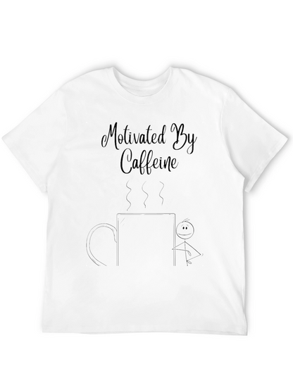 Motivated By Caffeine Black Graphic T-Shirt