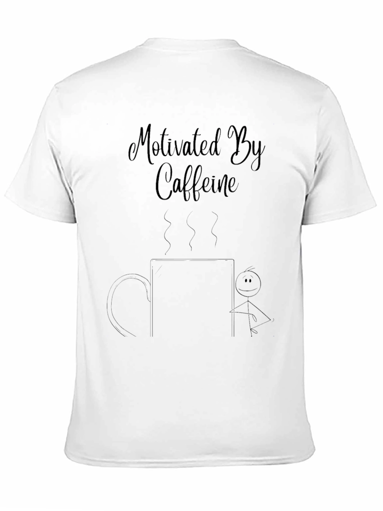 Motivated By Caffeine Black Graphic T-Shirt