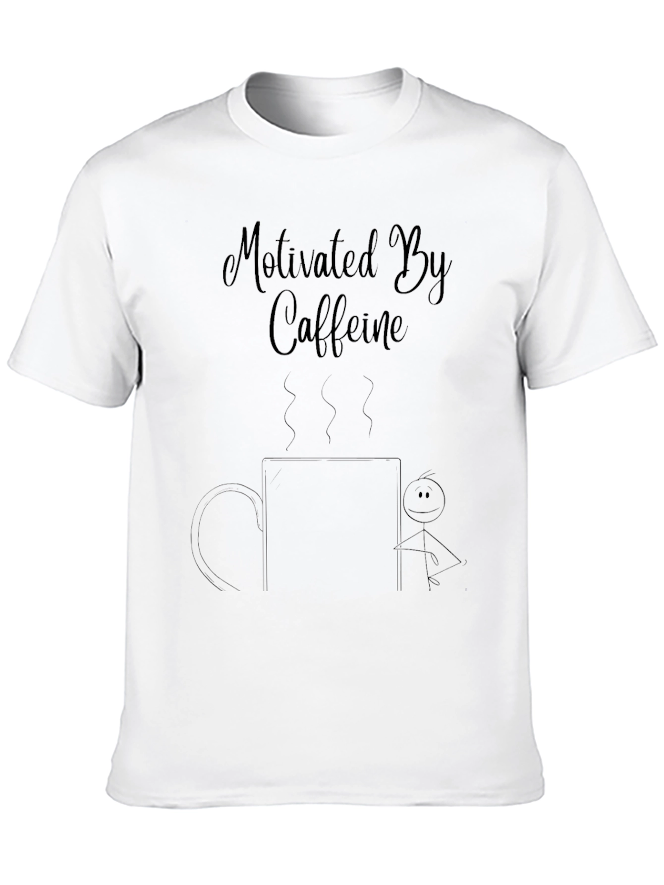 Motivated By Caffeine Black Graphic T-Shirt