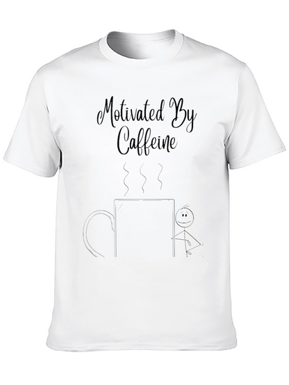 Motivated By Caffeine Black Graphic T-Shirt