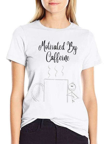 Motivated By Caffeine Black Graphic T-Shirt