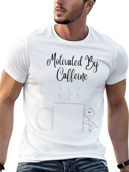 Motivated By Caffeine Black Graphic T-Shirt