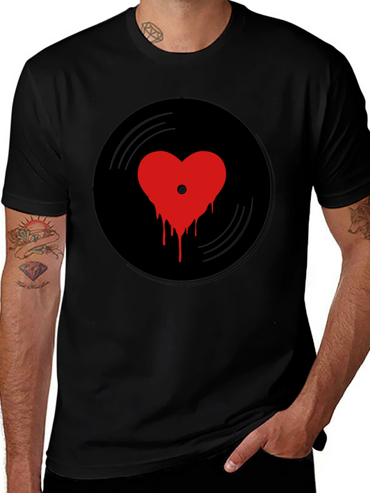Vinyl Record Melting Heart T-Shirt - Music Lover Tee