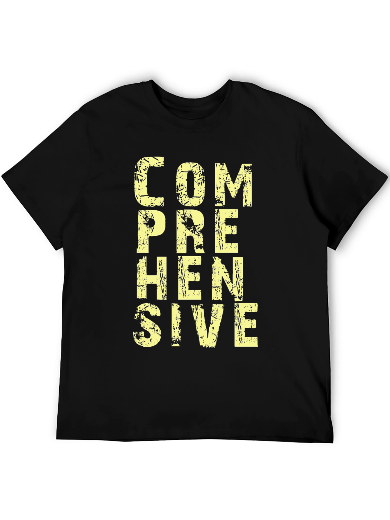 Comprehensive Graphic T-Shirt - Mens Black Cotton Tee