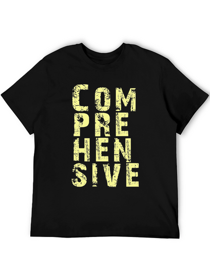 Comprehensive Graphic T-Shirt - Mens Black Cotton Tee