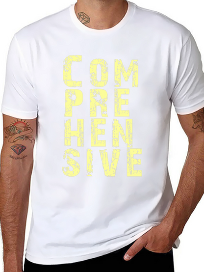 Comprehensive Graphic T-Shirt - Mens Black Cotton Tee