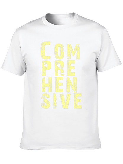 Comprehensive Graphic T-Shirt - Mens Black Cotton Tee