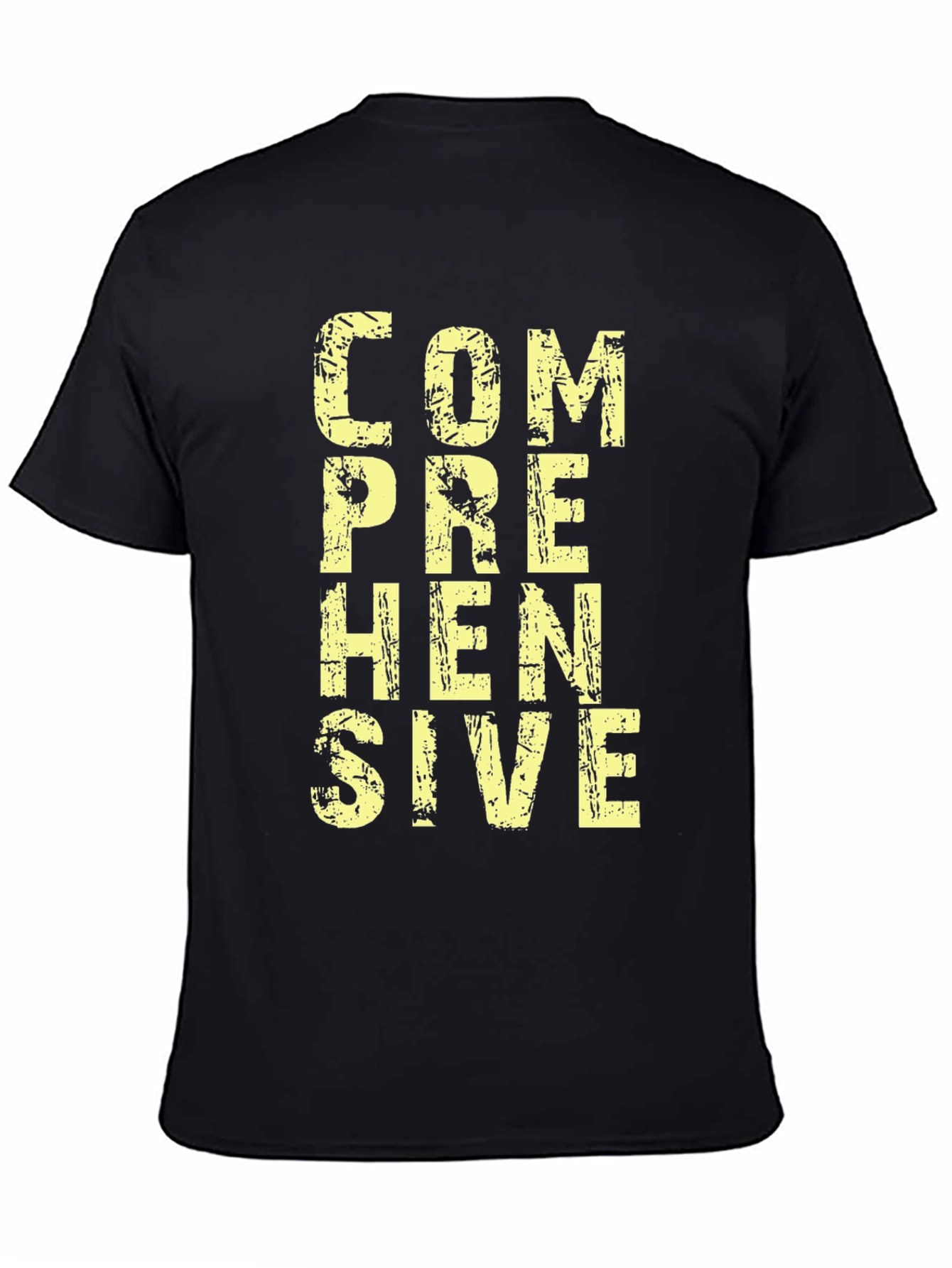 Comprehensive Graphic T-Shirt - Mens Black Cotton Tee