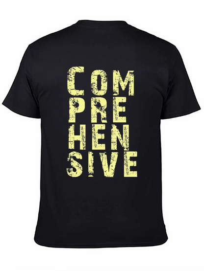 Comprehensive Graphic T-Shirt - Mens Black Cotton Tee