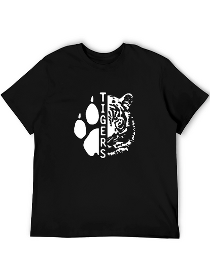 Tigers Graphic Tee - Black Cotton T-Shirt