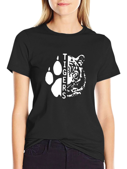 Tigers Graphic Tee - Black Cotton T-Shirt