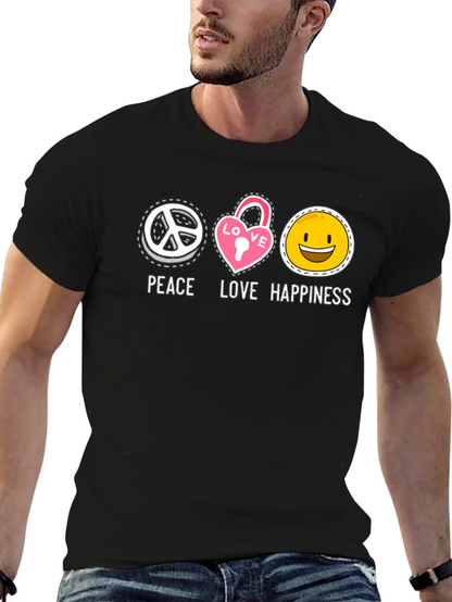 Peace Love Happiness Graphic Tee