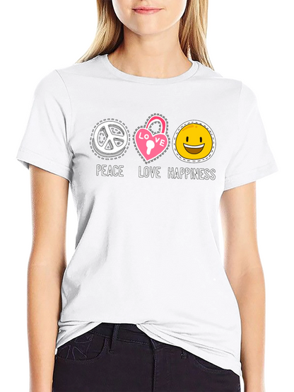 Peace Love Happiness Graphic Tee