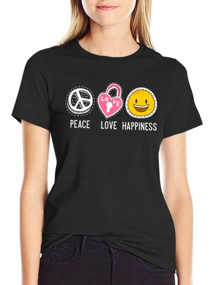 Peace Love Happiness Graphic Tee