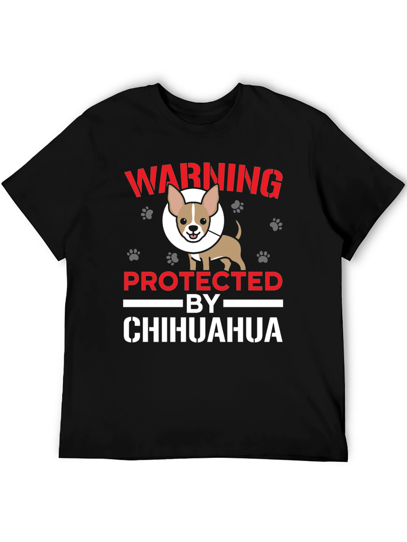 Warning Protected by Chihuahua T-Shirt