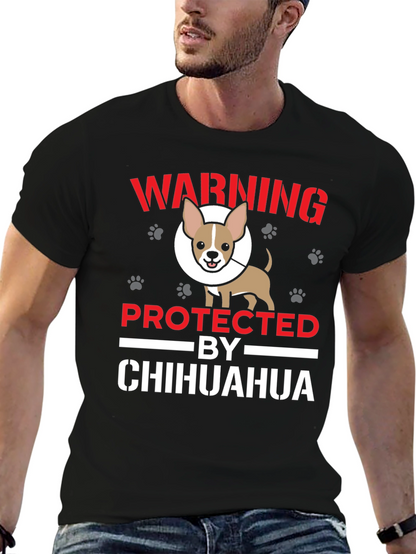 Warning Protected by Chihuahua T-Shirt