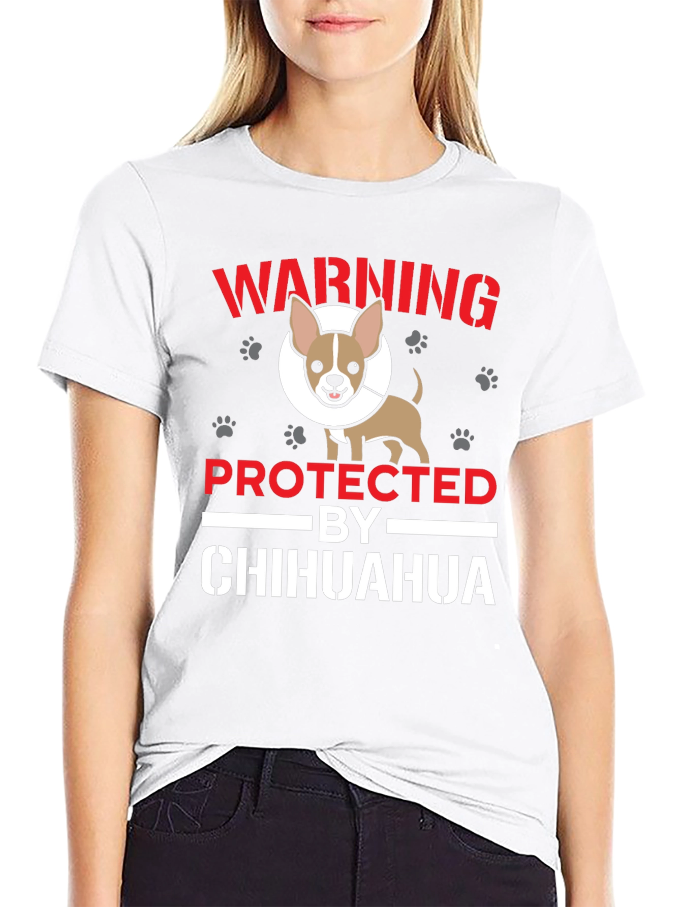 Warning Protected by Chihuahua T-Shirt
