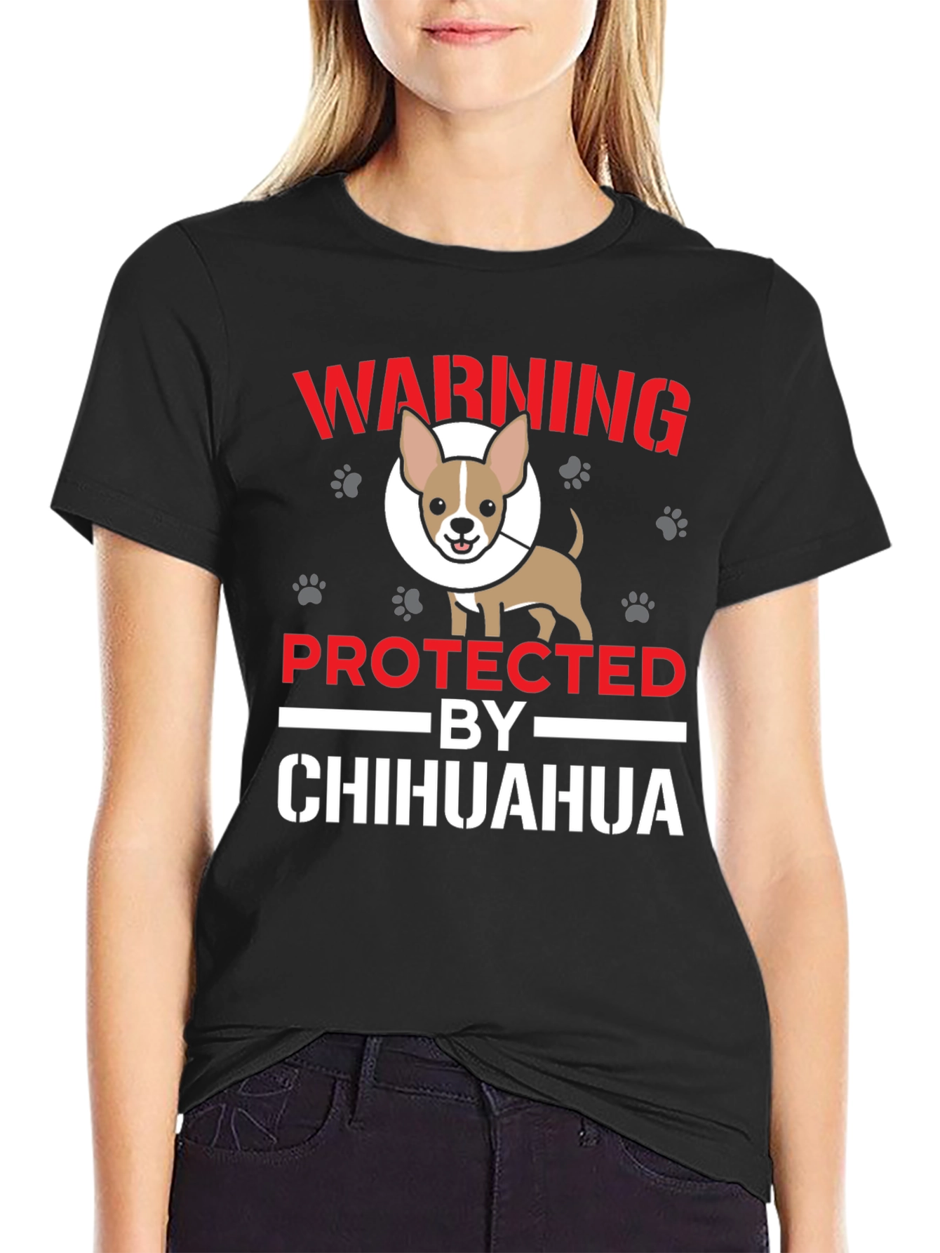 Warning Protected by Chihuahua T-Shirt