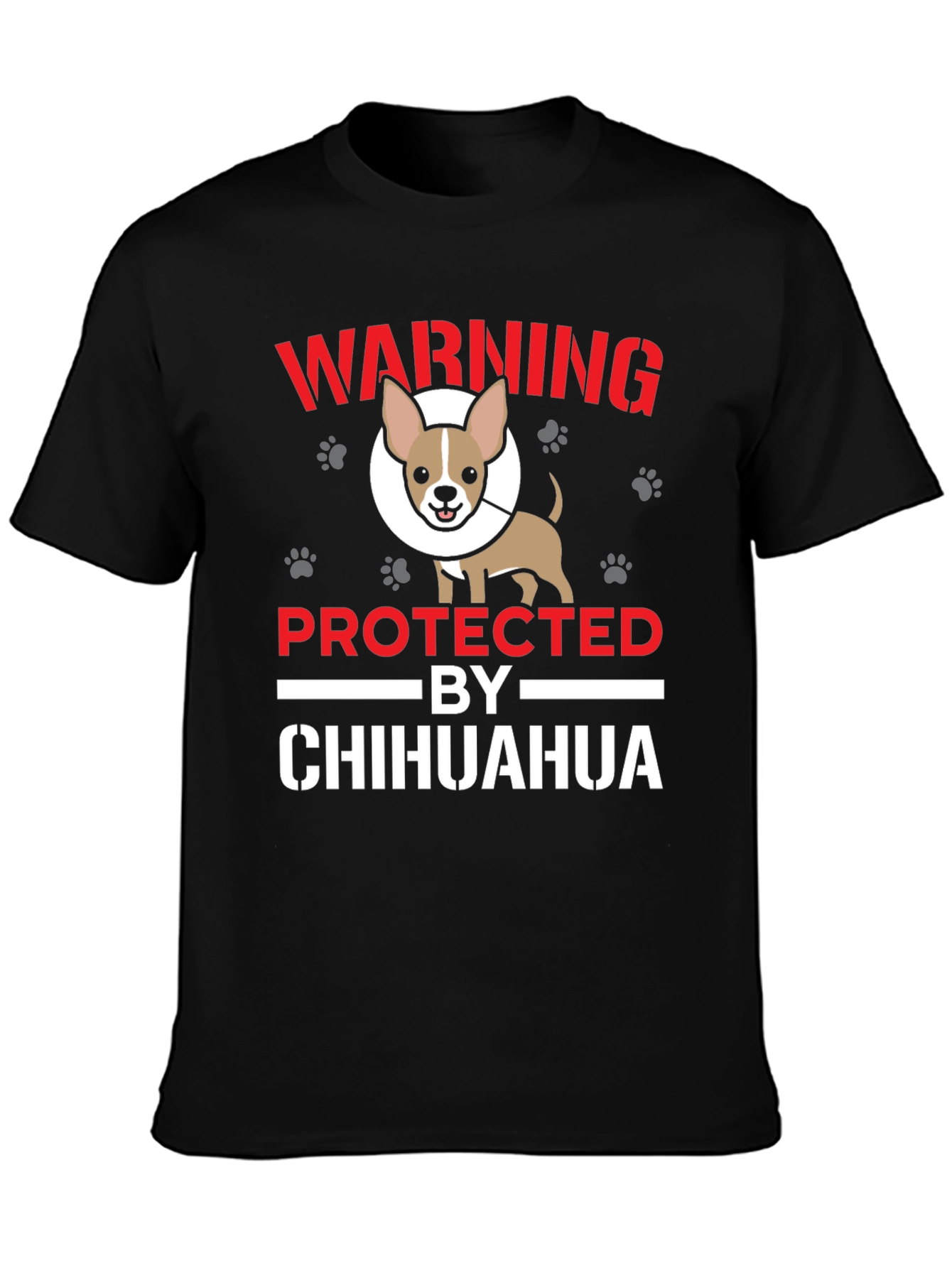 Warning Protected by Chihuahua T-Shirt