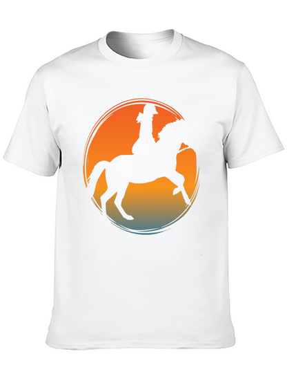 Equestrian Sunset T-Shirt - Horse Riding Silhouette Tee