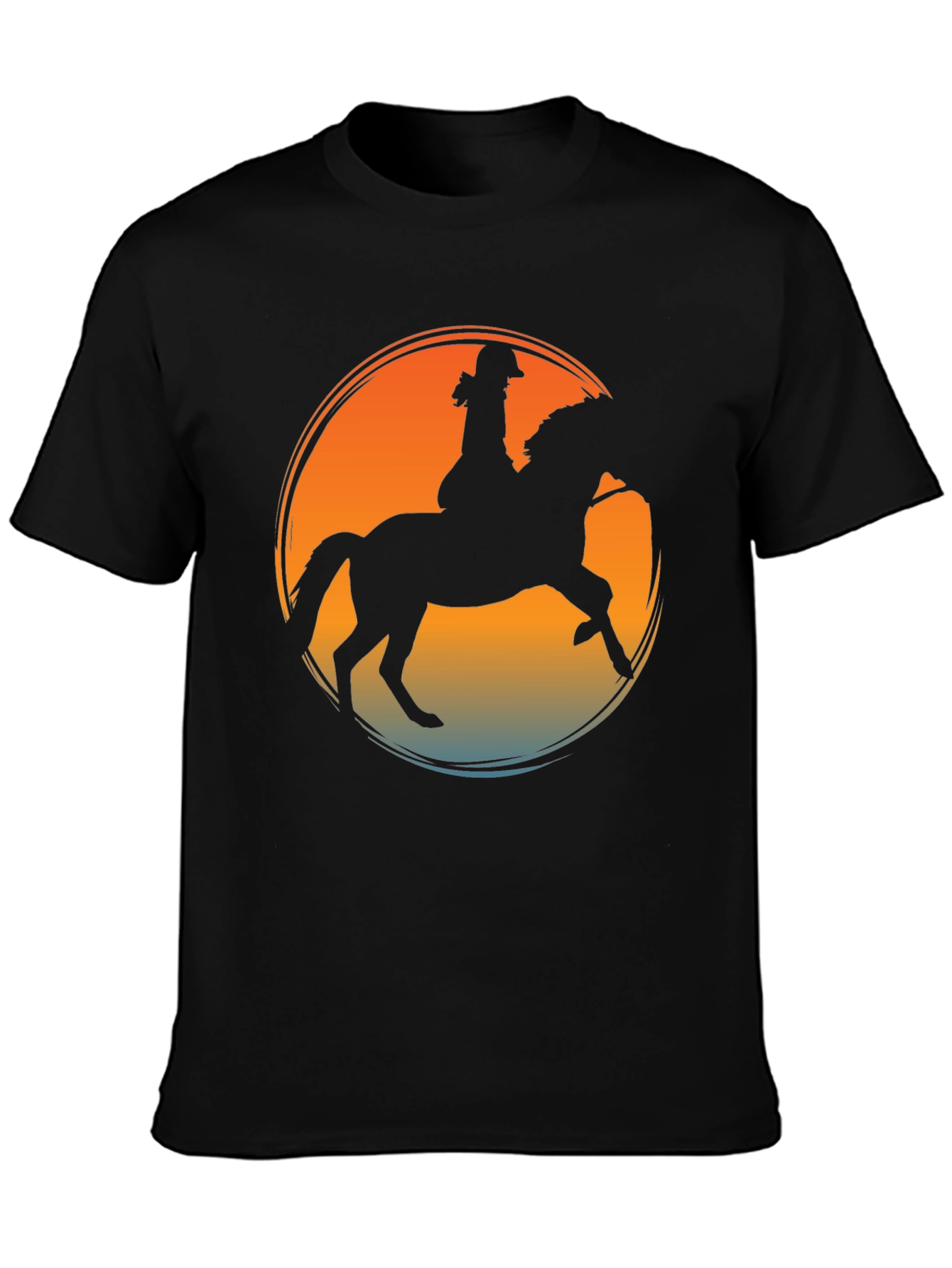 Equestrian Sunset T-Shirt - Horse Riding Silhouette Tee