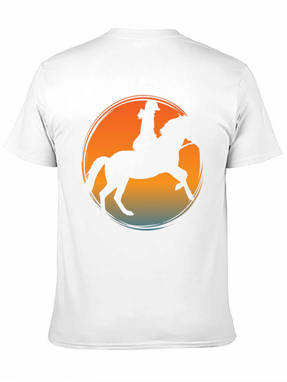 Equestrian Sunset T-Shirt - Horse Riding Silhouette Tee