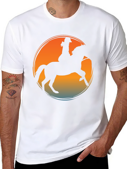Equestrian Sunset T-Shirt - Horse Riding Silhouette Tee