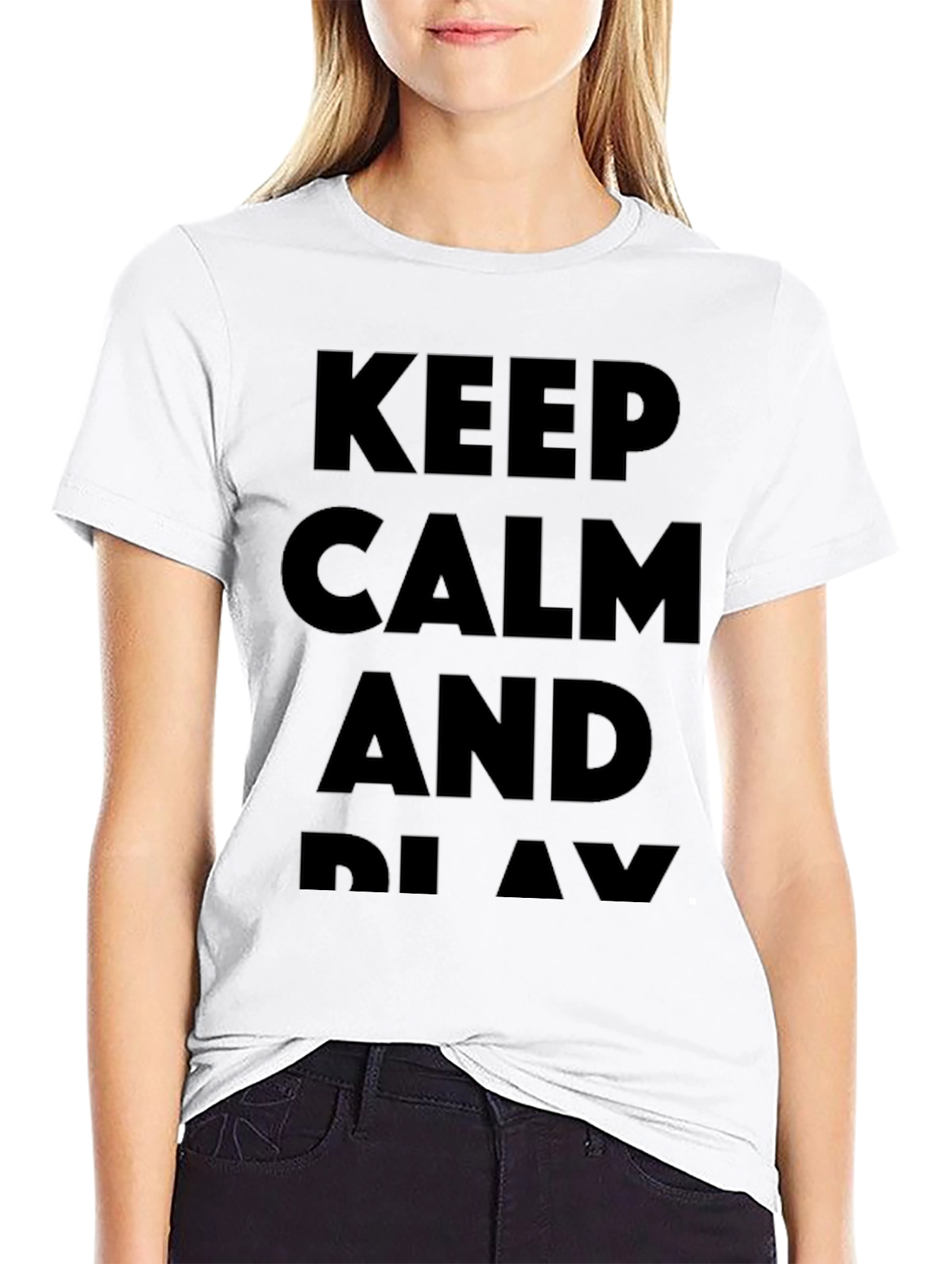Keep Calm and Play Black T-Shirt