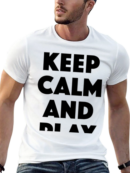 Keep Calm and Play Black T-Shirt