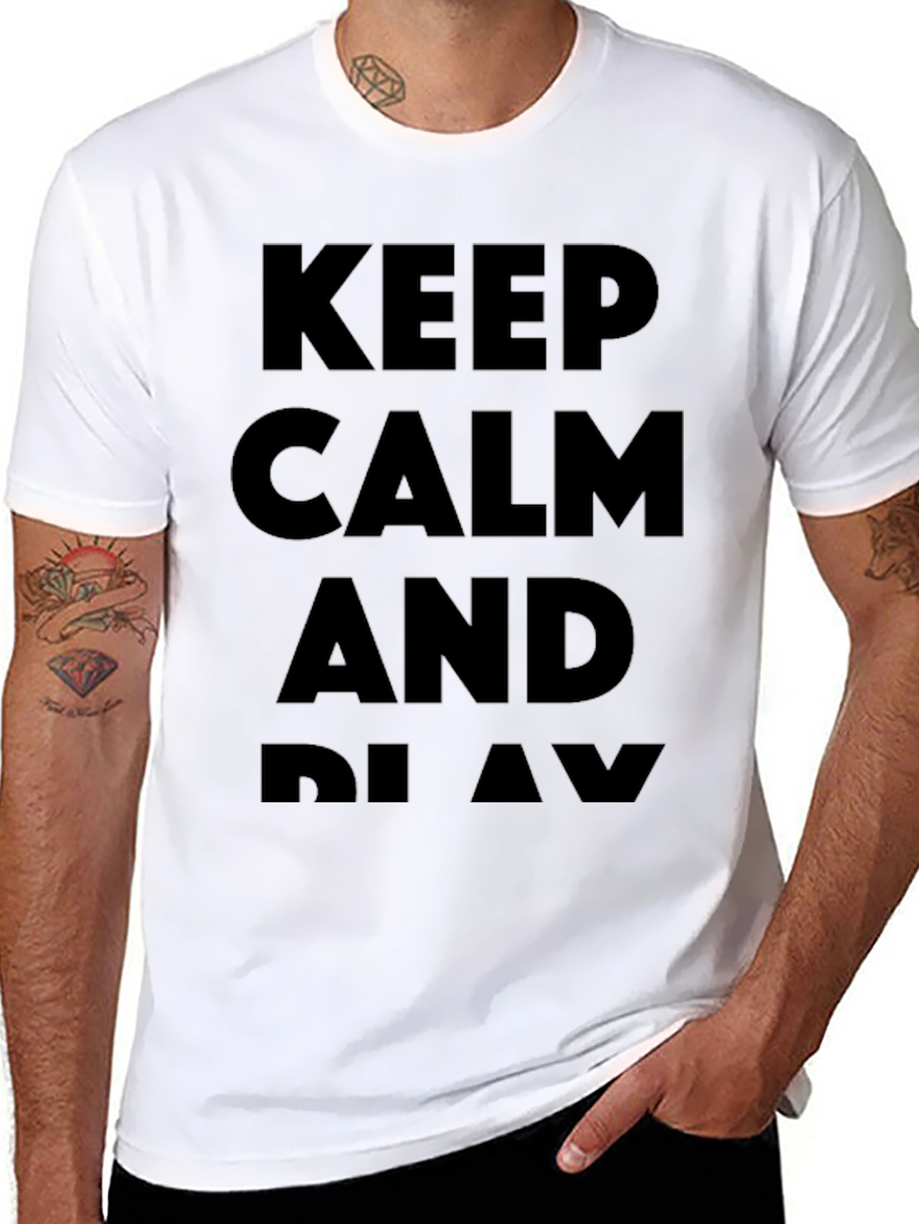 Keep Calm and Play Black T-Shirt