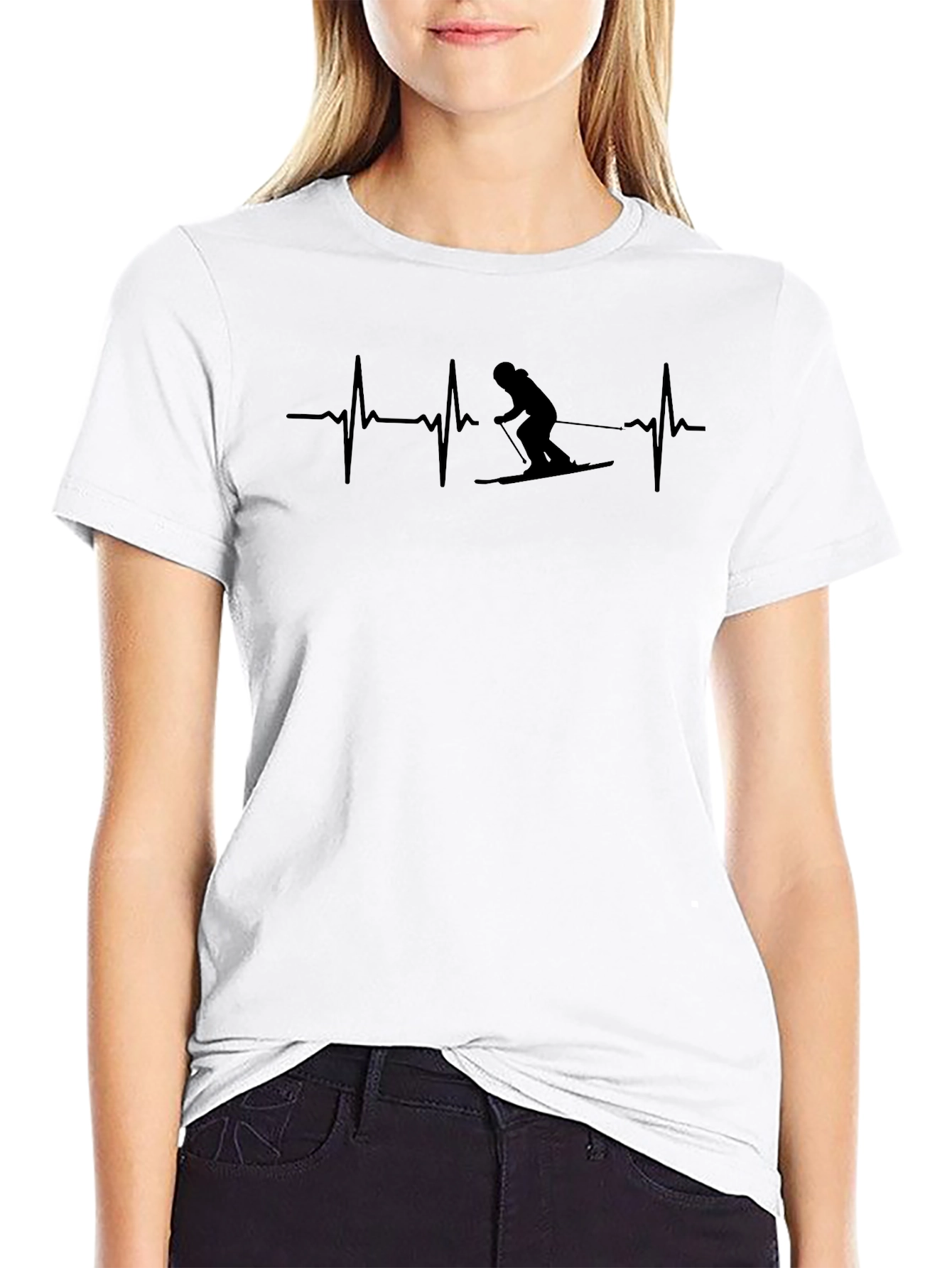 Skiing Heartbeat T-Shirt - Active Life Design