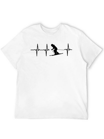 Skiing Heartbeat T-Shirt - Active Life Design
