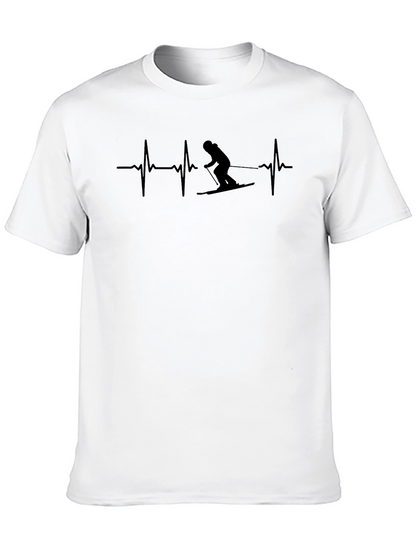 Skiing Heartbeat T-Shirt - Active Life Design