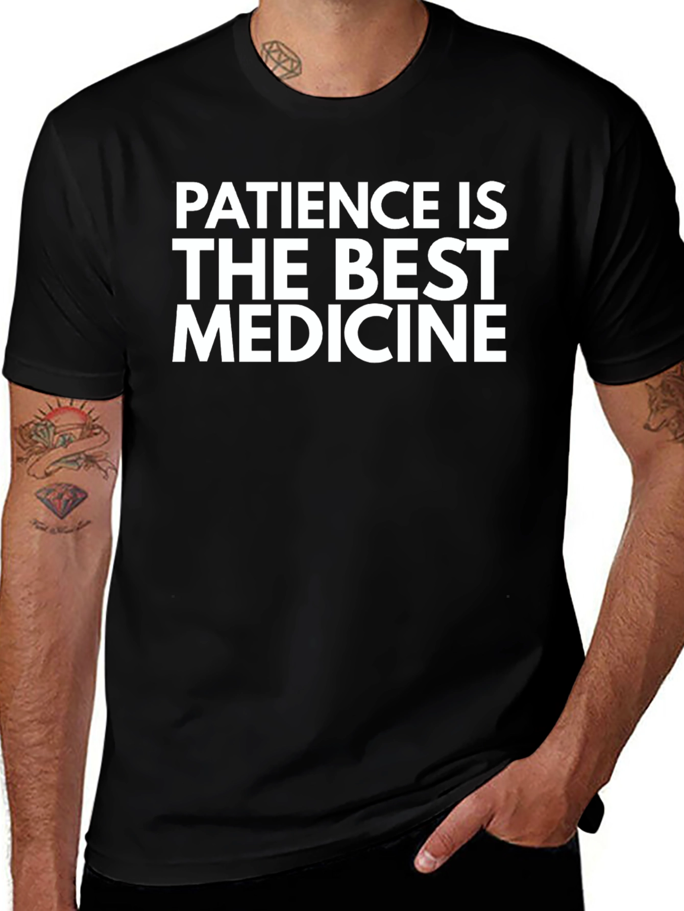 Patience is the Best Medicine Black Graphic Tee