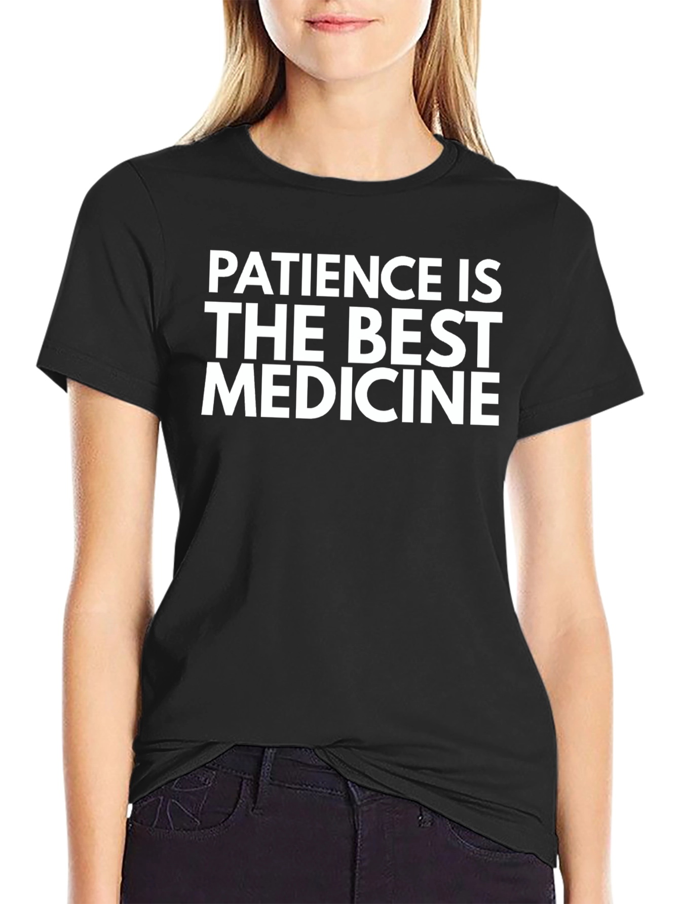 Patience is the Best Medicine Black Graphic Tee