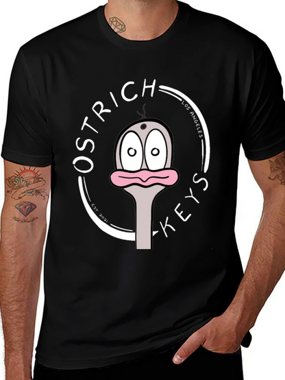 Ostrich Keys Black Graphic T-Shirt