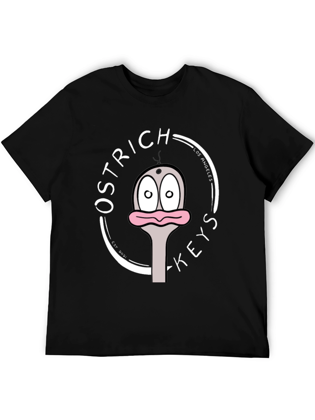Ostrich Keys Black Graphic T-Shirt