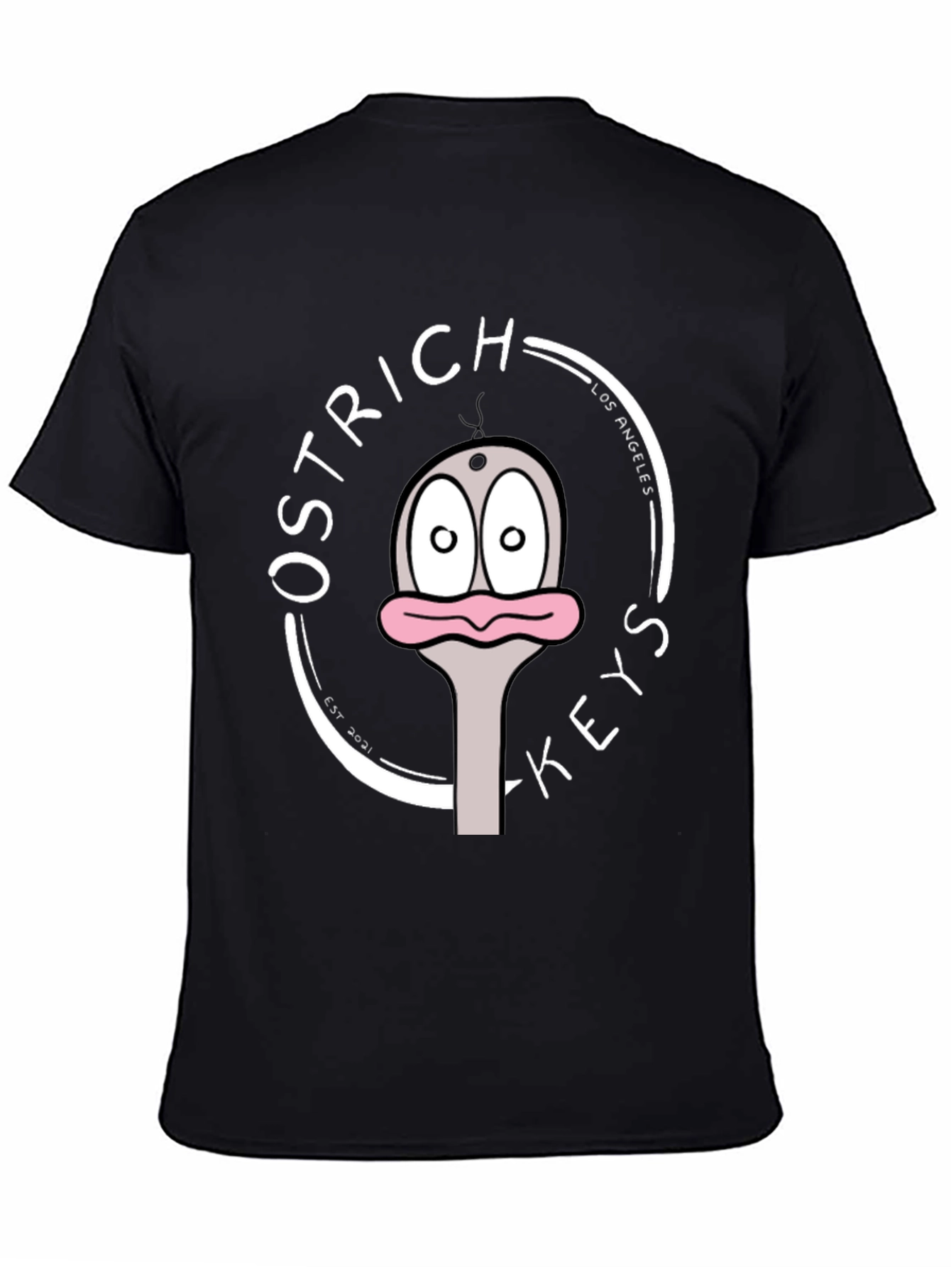 Ostrich Keys Black Graphic T-Shirt
