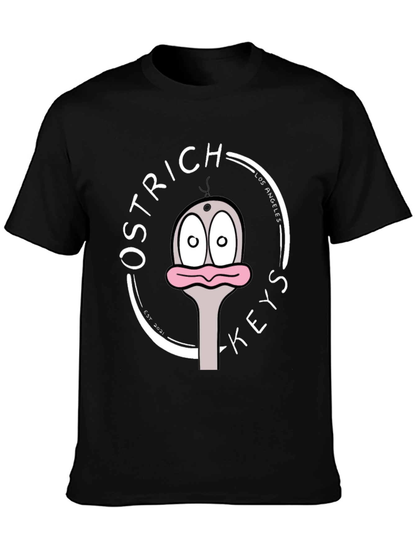 Ostrich Keys Black Graphic T-Shirt