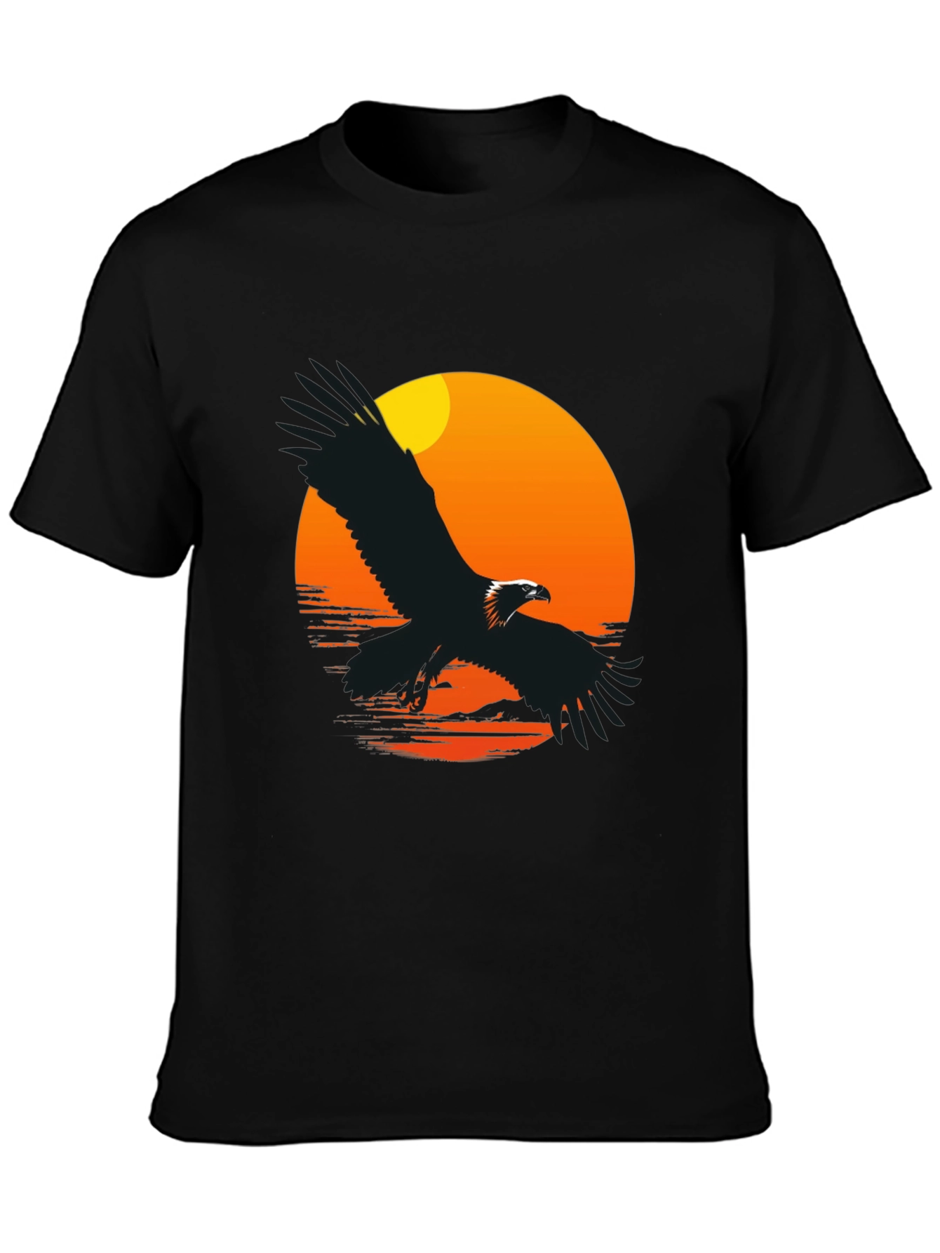 Eagle Sunset Graphic T-Shirt - Black