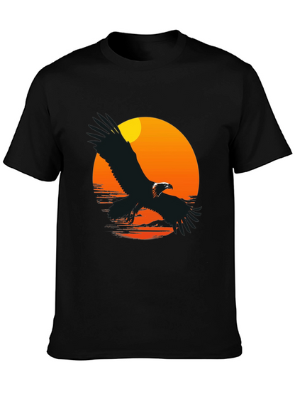 Eagle Sunset Graphic T-Shirt - Black