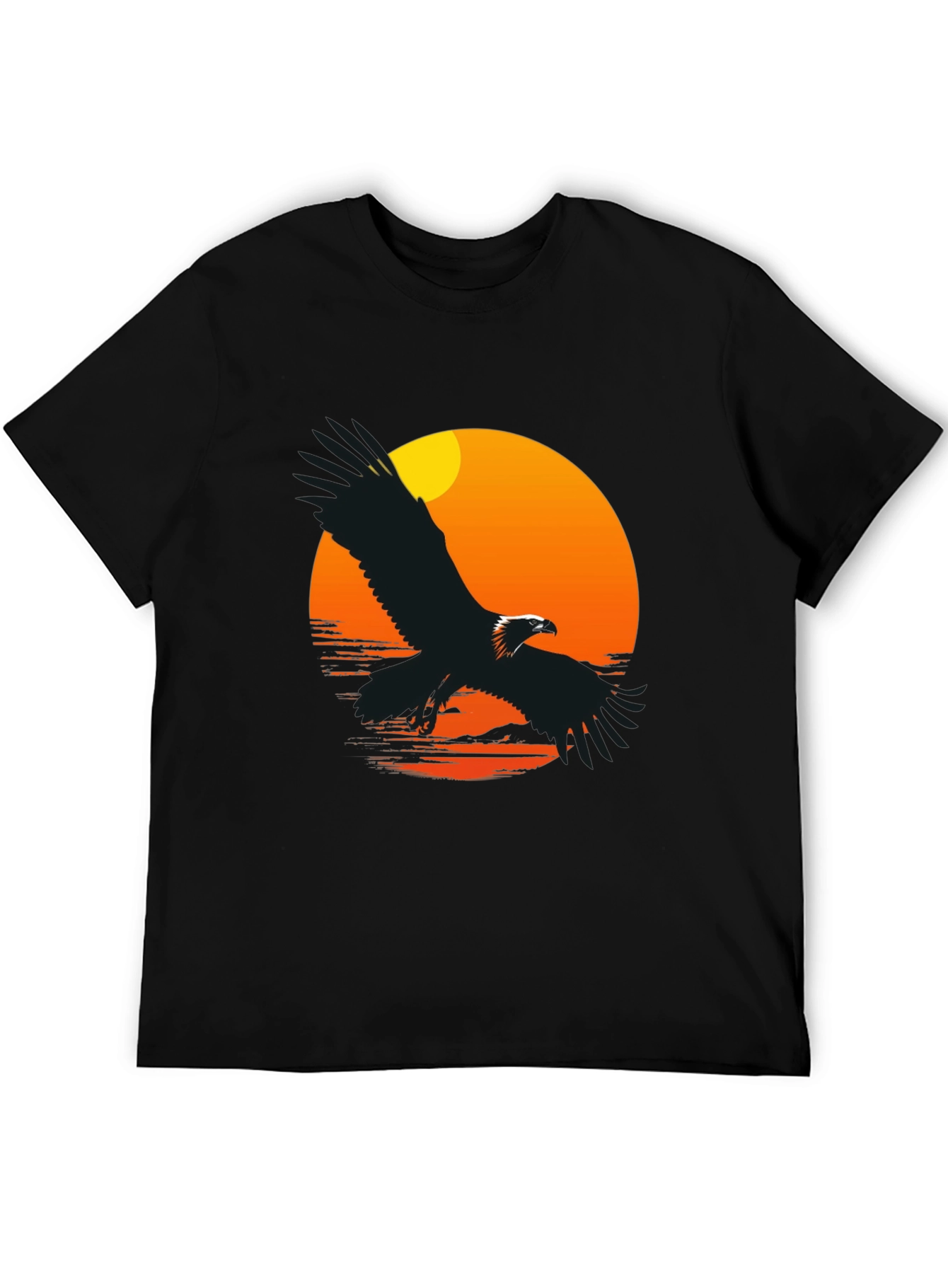 Eagle Sunset Graphic T-Shirt - Black