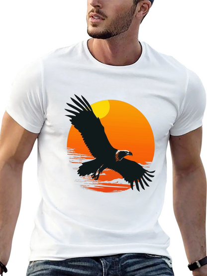Eagle Sunset Graphic T-Shirt - Black